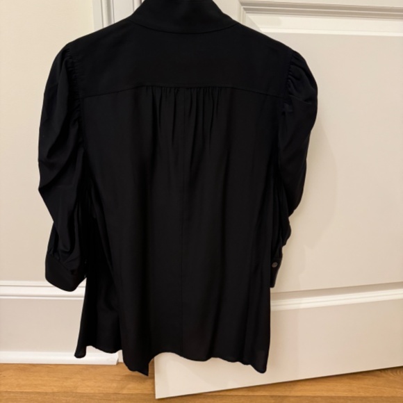 Frame Gillian silk collared puff sleeve blouse - Picture 5 of 6
